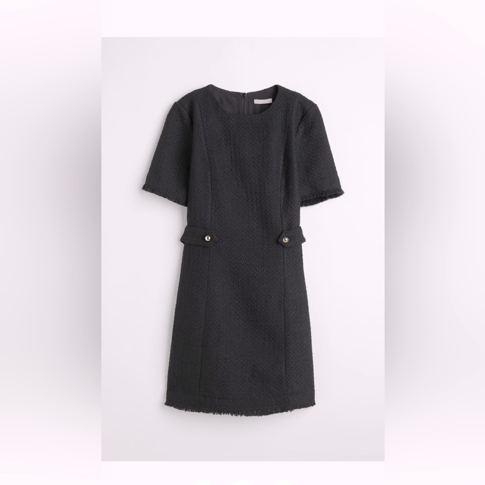 NWT H&M Black Dress Slim Fit Wool Blend XS